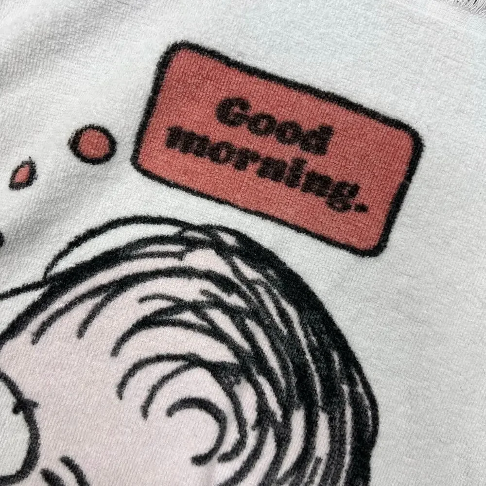 Vintage 1971 Peanuts Linus Woodstock Good Morning Hand Tea Towel Tastemaker